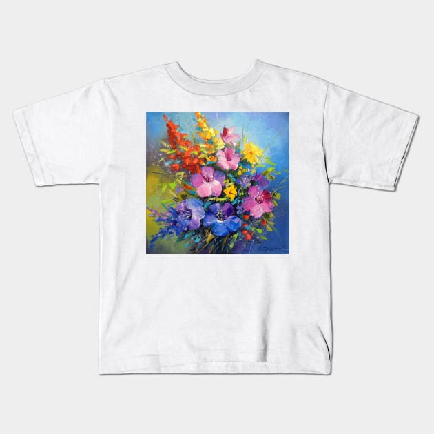 Flowers summer Kids T-Shirt by OLHADARCHUKART